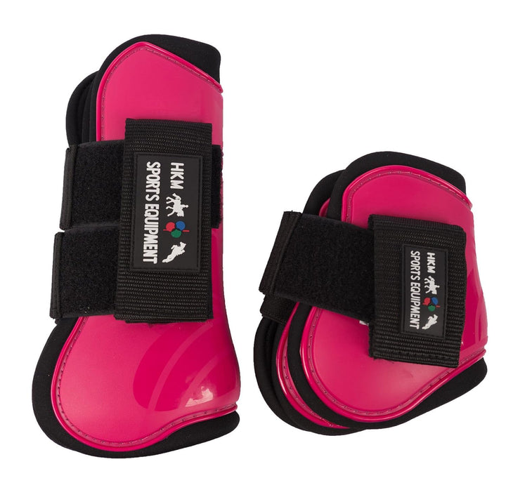HKM 561213 Springgamaschen und Streichkappen, 4er Set, Pony, Mehrfarbig (Babyblau/Schwarz) Pony rot/
