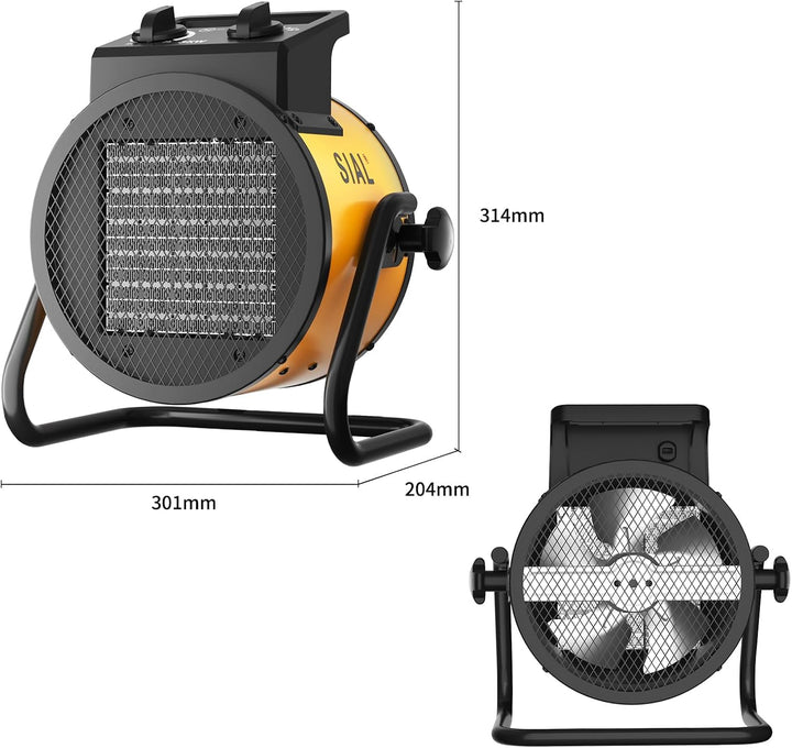 SIAL 3000W Heizlüfter - Elektroheizgebläse - Keramik Heizstrahler - Bauheizer Bautrockner - Heizgerä