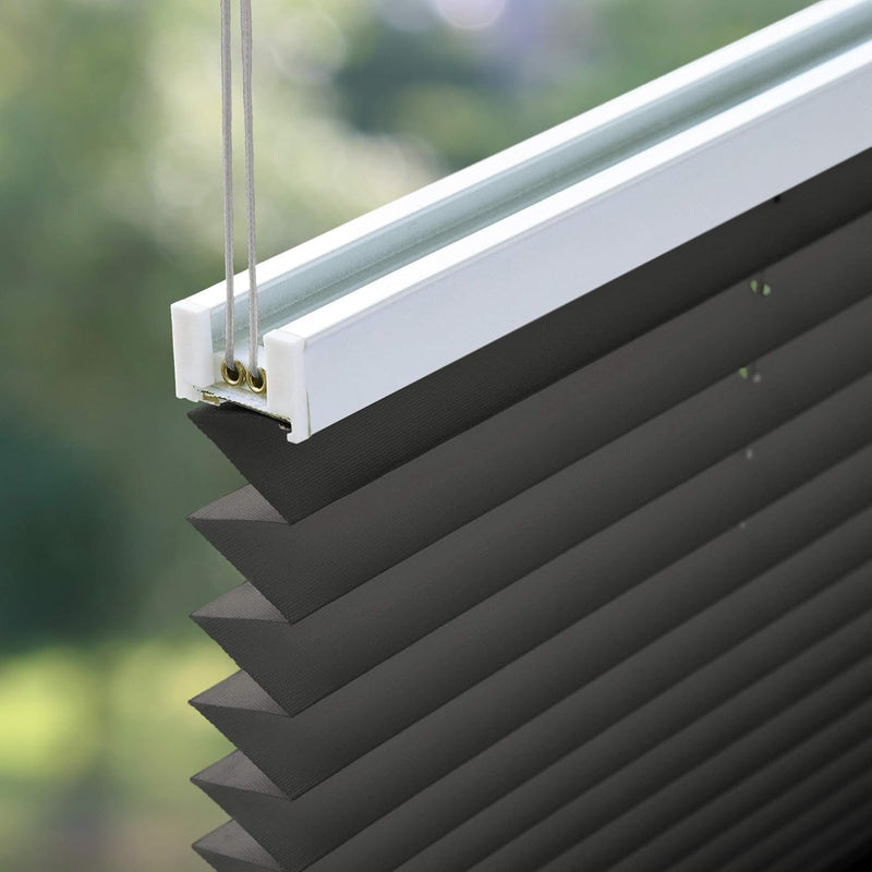 SchattenFreude Basic Klemmfix-Plissee für Fenster | Mit Klemm-Haltern | Ohne Bohren | Anthrazit, Bre
