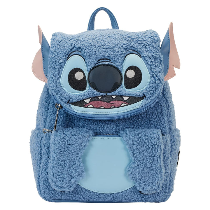 Loungefly Disney Stitch Plush Sherpa Double Strap Shoulder Bag, Mehrfarbig/Meereswellen (Ocean Tides