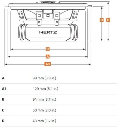 Hertz Dieci DCX 100.3 10 cm 2-Wege Koaxialsystem 1 Paar / 2 Stück Set Coax 2Way 100mm