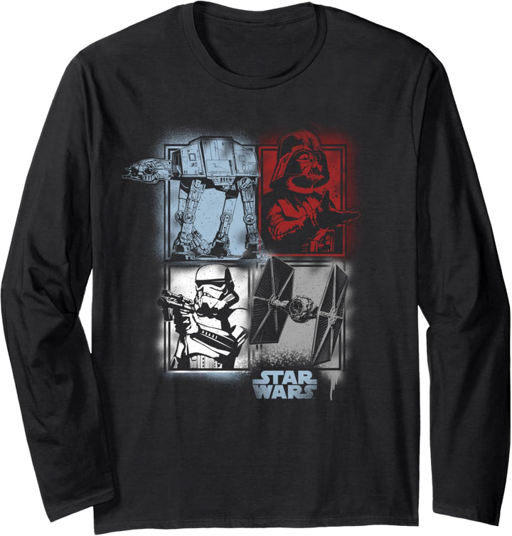 Star Wars Spray Collage Baddies Langarmshirt