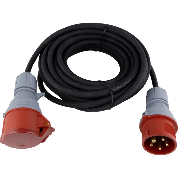 REV CEE Verlängerung – Verlängerungskabel aussen IP44 – Starkstromkabel 10m, 11000W, 400V – schwarz