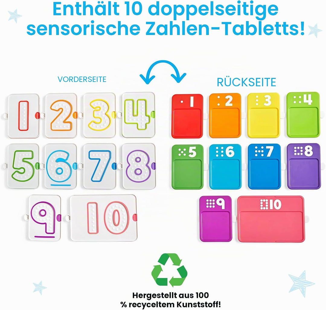 Learning Resources Sensorische Zahlentafeln, Lernspielzeug für Kinder ab 3 Jahren, Fingerspurentafel