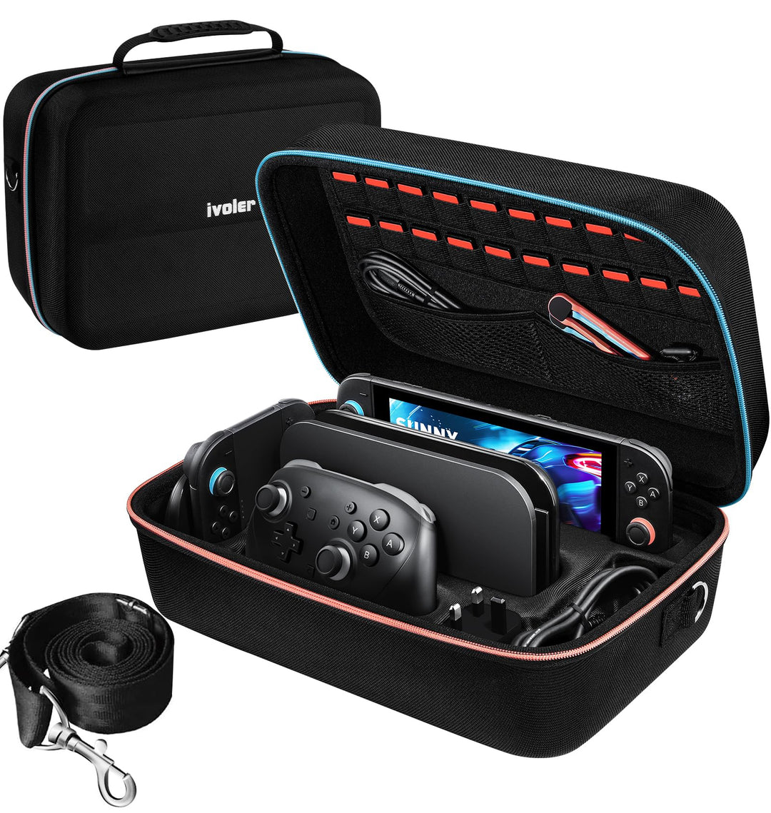 ivoler Tasche Kompatibel mit Nintendo Switch 2 Model 2025, Deluxe Harte Tragetasche Schutz Portable