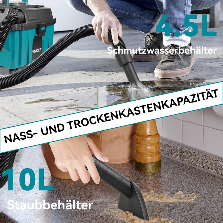 Yofidra Akku Nass und Trockensauger, 3-in-1 Werkstattsauger mit Gebläsefunktion,15kPa Bürstenloser S