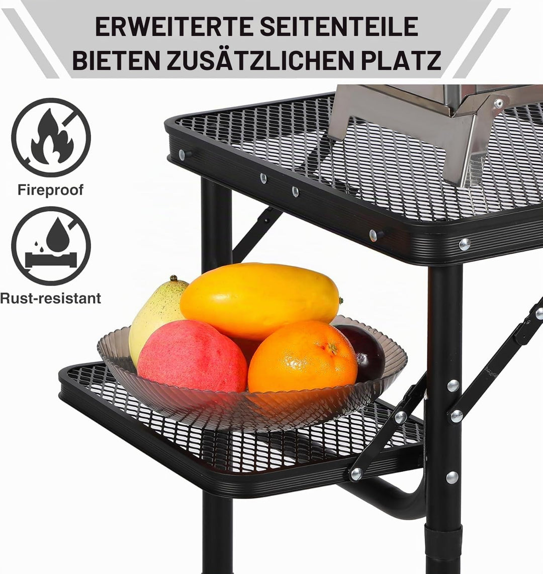REDCAMP Tragbarer Campingtisch Klapptisch mit 4 Verstellbare, 90x41cm Klappbarer Multifunktionstisch