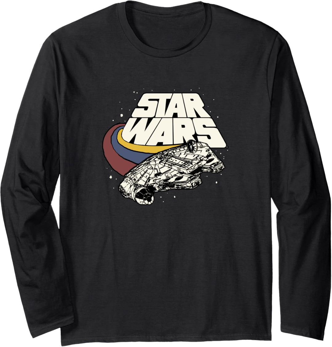Star Wars Falcon Ship Three Stripes Langarmshirt