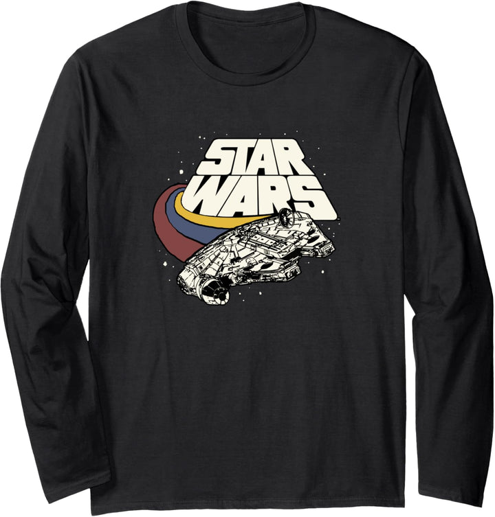 Star Wars Falcon Ship Three Stripes Langarmshirt