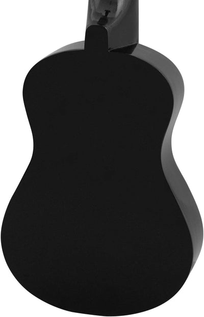 World Rhythm Sopran-Ukulele - Premium Einsteiger Sopran-Ukulele in Schwarz Finish mit Gigbag, Ersatz