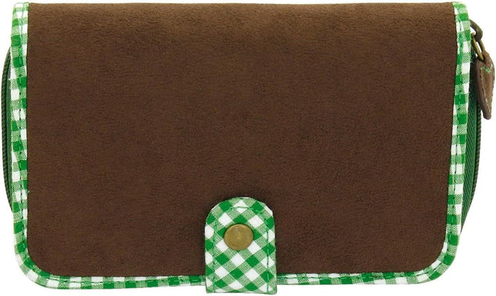 Friedrich 23 RV-Damenbörse, Bavaria, Velvet, Münzbörse, 16 cm, Braun/Grün, Braun/Grün