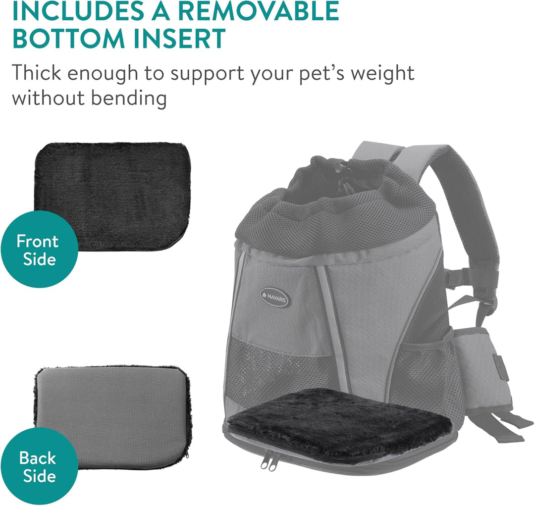 Navaris Rucksack für Hund oder Katze bis 7 kg - gepolsterter Hunderucksack Katzenrucksack - 37 x 33