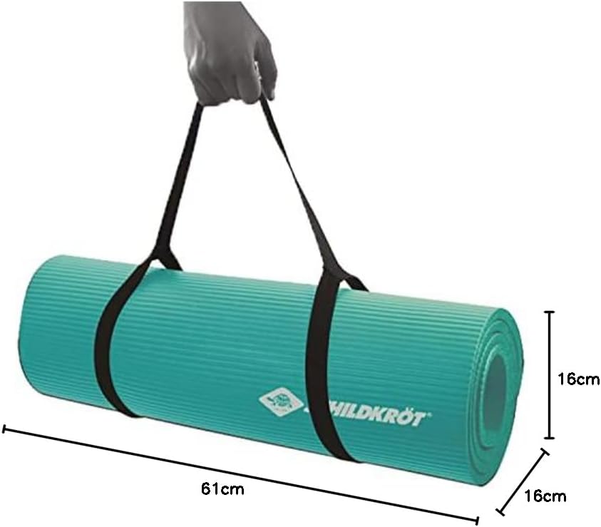 Schildkröt Fitnessmatte, 10 mm, rutschfeste Gymnastikmatte, mit Tragegurt, 183 x 61 x 1,0cm Mint, 96