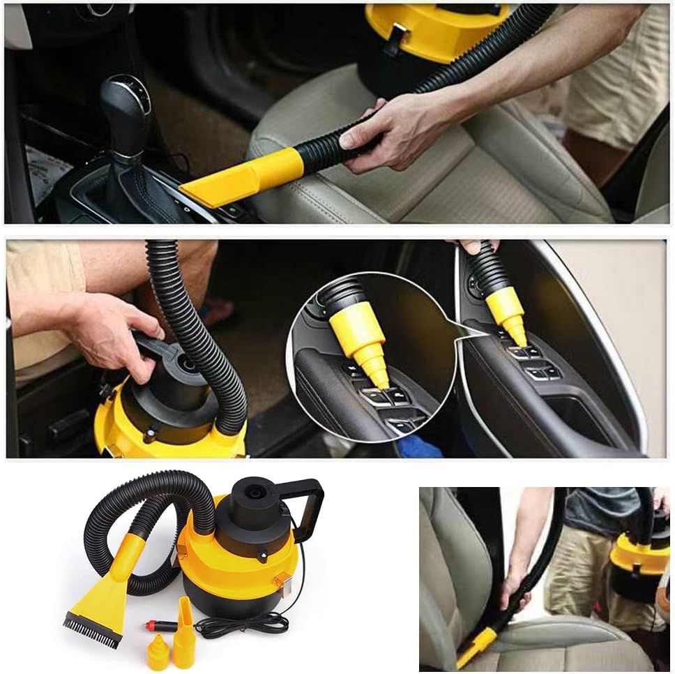 Shkalacar Auto Staubsauger, Tragbarer 12V Handstaubsauger, 2300 PA Saugleistung mit Mehreren Düsen u