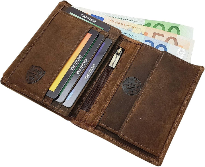 myledershop Echt Büffel-Vollleder Hochformat Bikerbörse/Geldbörse/Geldbeutel/Portemonnaie/Geldtasche