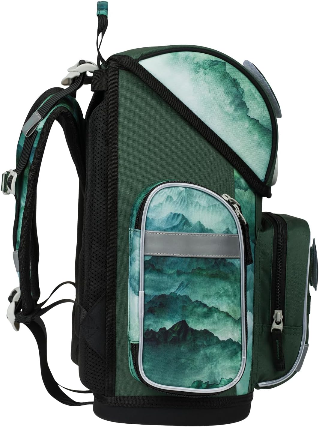 Baagl Schulranzen Jungen Set 5 Teilig (Ergo Schultasche für 1. Klasse, Mäppchen, Turnbeutel, Schürze