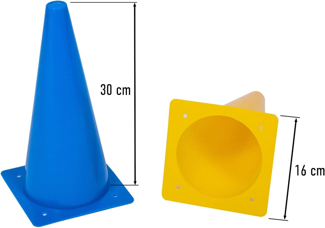 8LevelUp Pylonen 8er Set - 30 cm Hütchen (4 gelbe und 4 Blaue Kegel - flexibel, sicher und robust) m