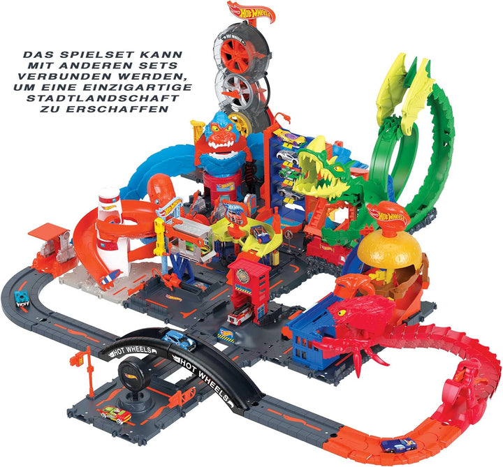 Hot Wheels City - Erweiterungs-Streckenset inklusive 10 Komponente für individuelle Gestaltung und A
