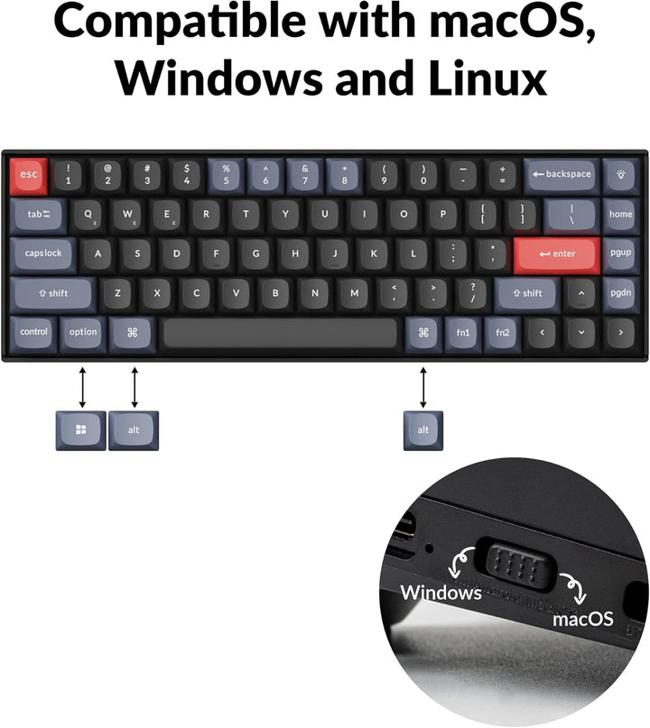Keychron K6 Pro Drahtlose mechanische Tastatur QMK/VIA Programmierbare Makros, Hot-Swap-fähige Keych