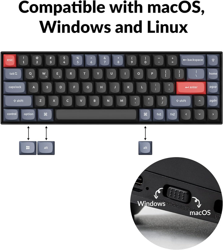 Keychron K6 Pro QMK/VIA Kabellose, mechanische Tastatur, US ANSI-Layout Hot-Swap-fähige Keychron K P