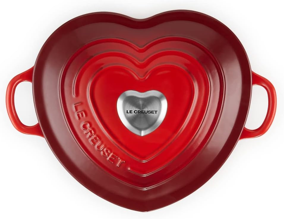 Le Creuset Herzbräter mit Herzknopf aus Gusseisen, 20 cm, 21401200602455