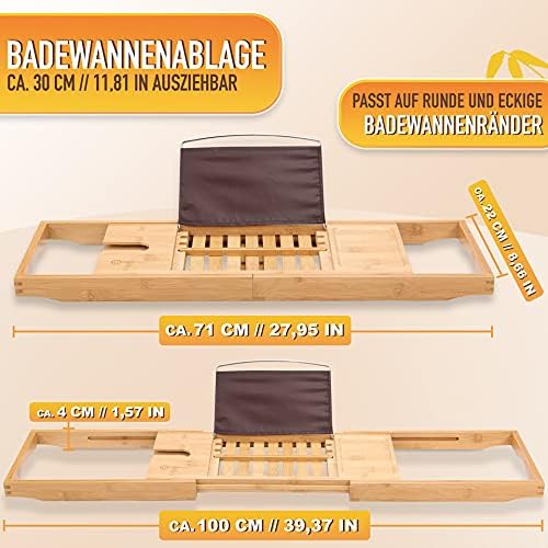 Badewannenablage Badewannentablett Ablage Badewanne - Extragross und ausziehbar - Badewannen Tablett
