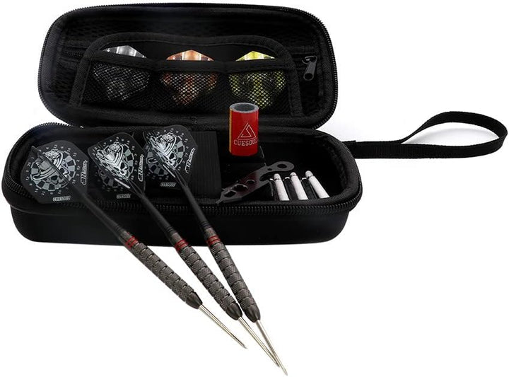 CUESOUL Big Beast 90% 26g/27g Steel Tip Tungsten Dart Set mit Dart Case 27g CSBB-90Y27K7, 27g CSBB-9