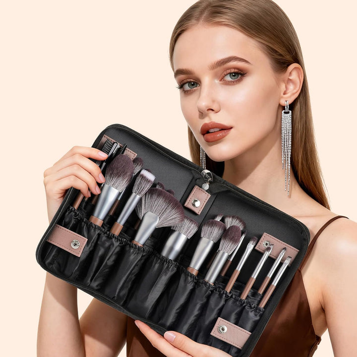 DUcare professionell pinselset makeup 22 Stück mit Luxus Kosmetiktasche, Premium Synthetik Make up P