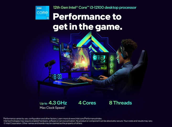 Intel Core i3-12100 12. Generation Desktop Prozessor (Basistakt: 3.3GHz, 4 Kerne, LGA1700, RAM DDR4