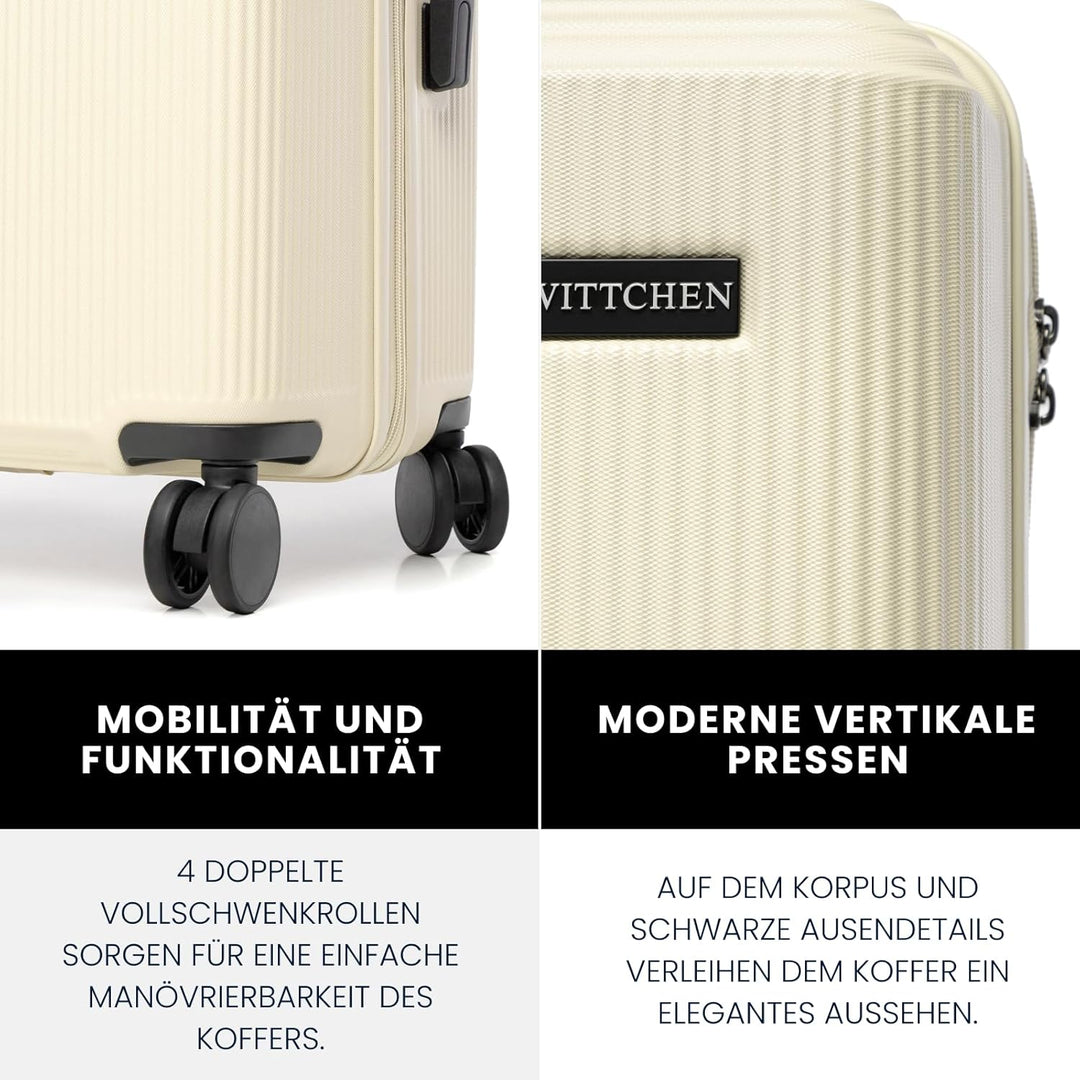 WITTCHEN Stripes Line Grosser Koffer 76,5 x 50 x 29 cm (XL) | Hartschalen-Trolley ABS 96 l, 4 Rollen
