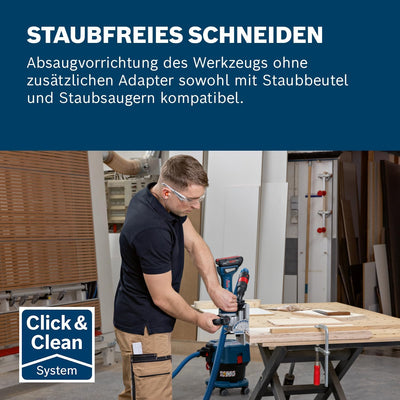 Bosch Professional 18V System Akku-Flachdübelfräse GFF 18V-22 (inkl. Scheibenfräser Ø 105 mm, Staubb