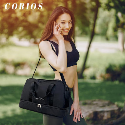 CORIOS Nylon Sporttasche für Herren/Damen Reisetaschen Duffle Bag Weekender Übernachtung Tasche Fitn