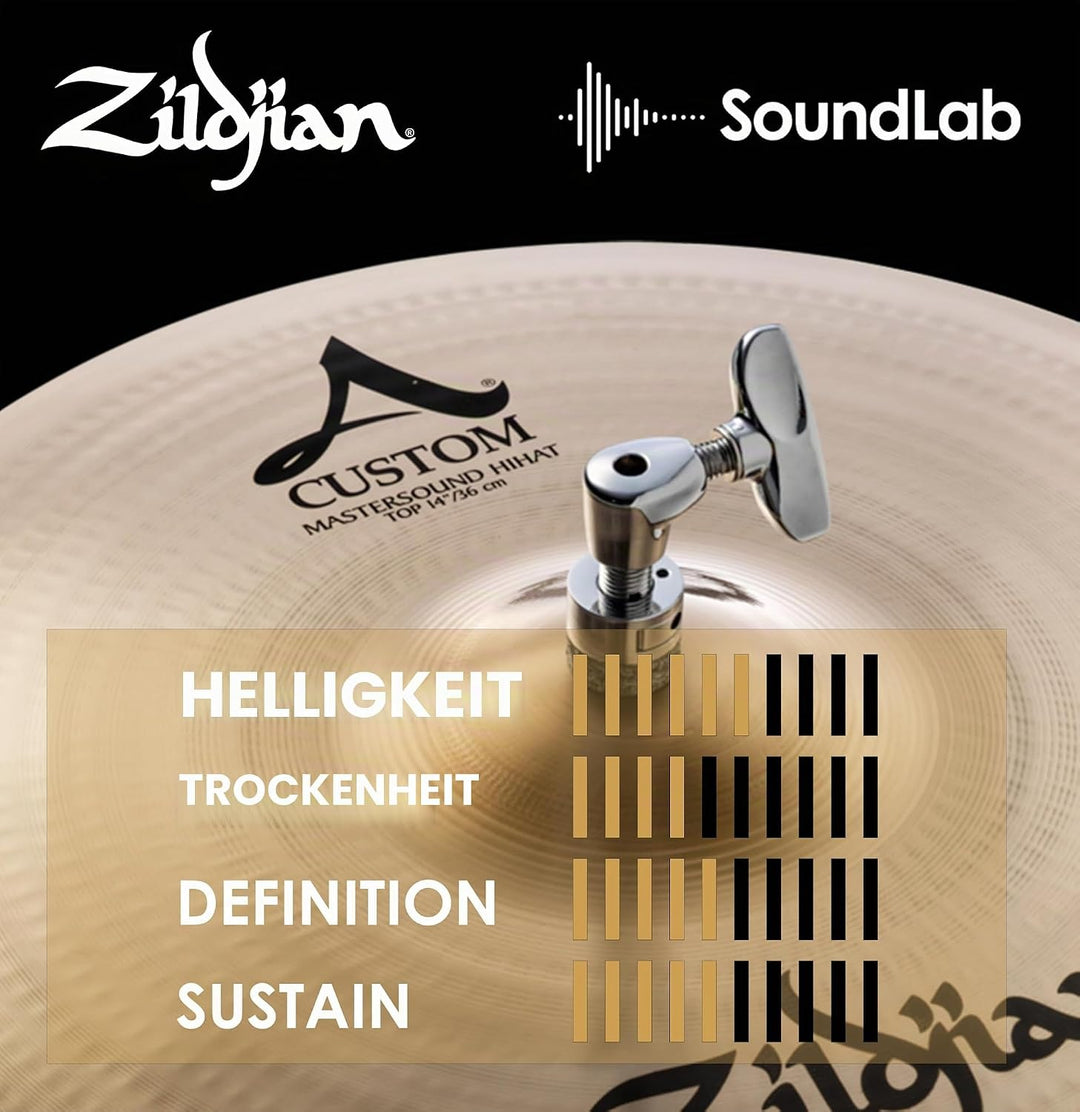 Zildjian A Custom Series - 14" Mastersound Hi-Hat Cymbals - Pair 14 Zoll Pair, 14 Zoll Pair