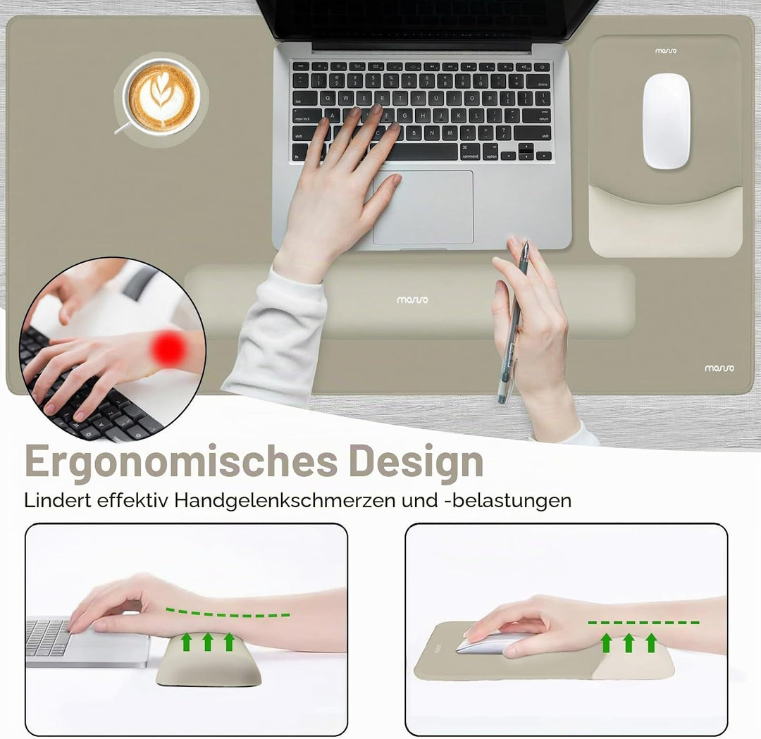 MOSISO Tastatur Mauspad Set,Grosses Mauspad&amp;Rechteckige Tastatur Handgelenkauflage mit Handgelenkauf