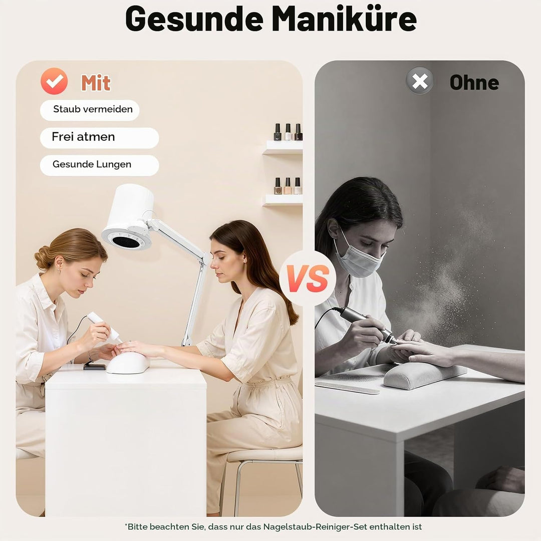Staubabsaugung für Nägel 55W Professioneller Nagelstaubsammler mit LED Licht Nagelstaubabsaugung mit
