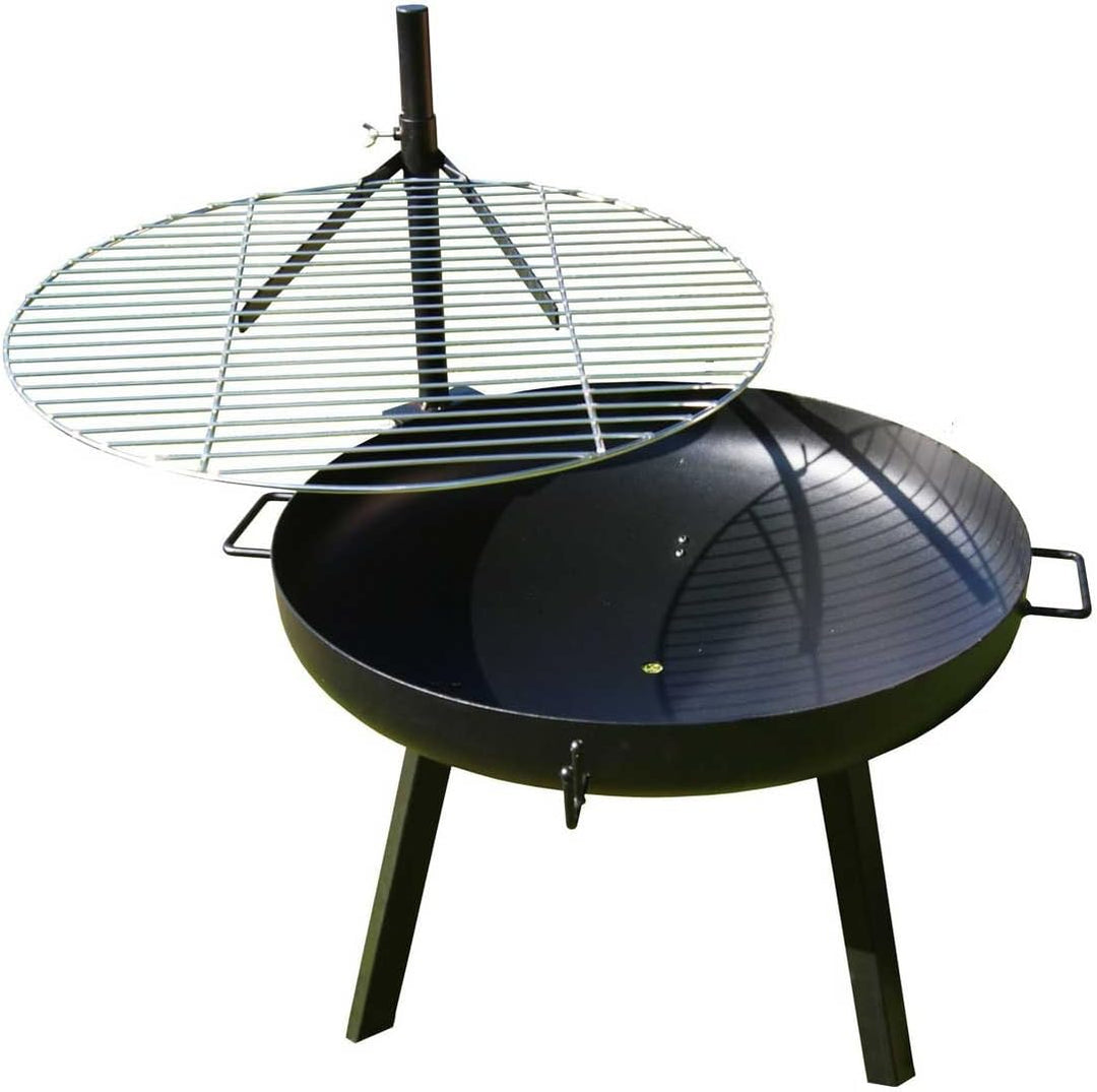 Edelstahl V2A Ø 58 cm Grillrost + höhenverstellbare Halterung für Feuerschale Feuerkorb Grill