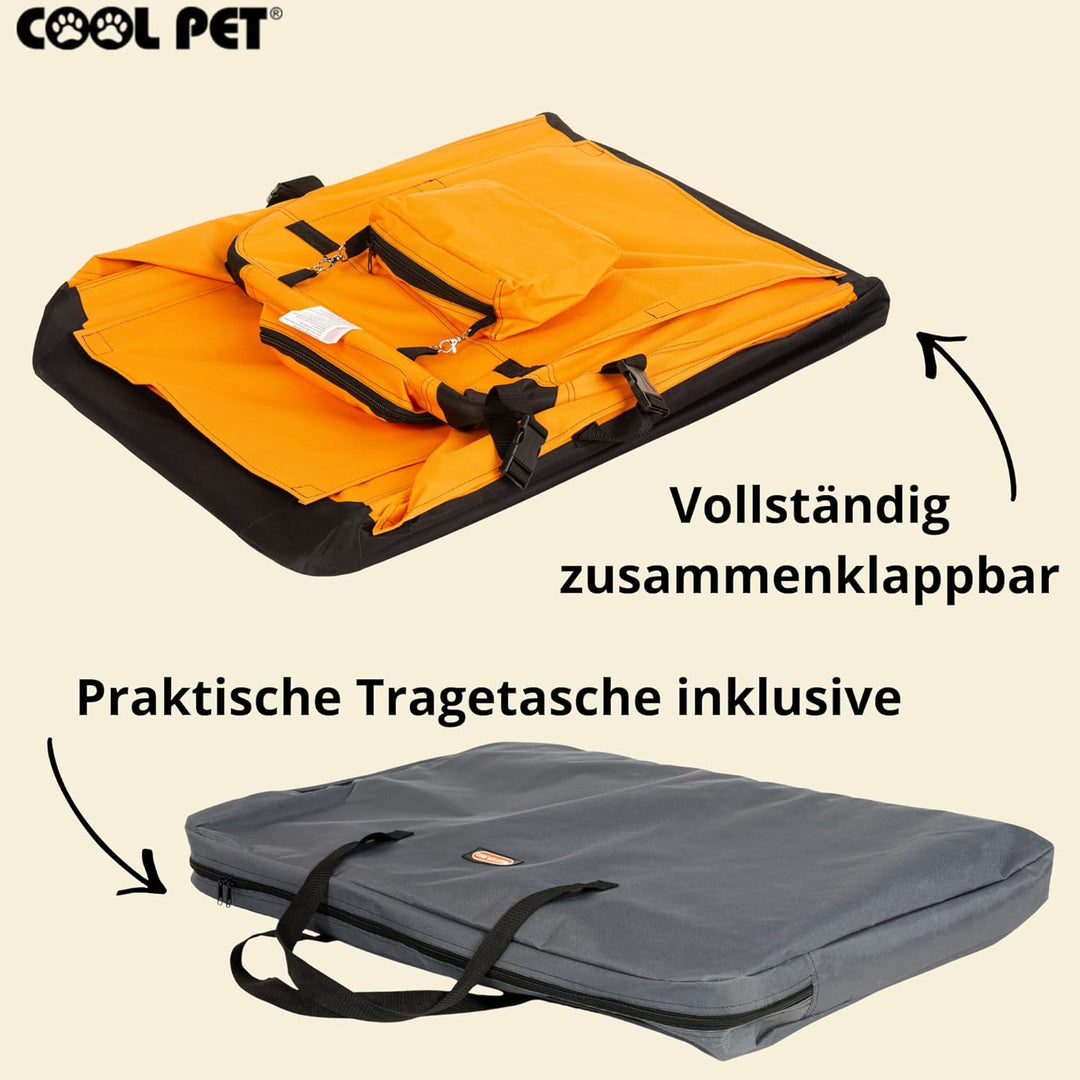 COOL PET Reisebox, Hundebox L 70 * 52 * 52cm, Box für Reise, Käfig, Zwinger (orange), orange