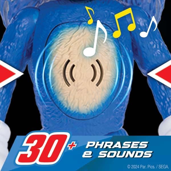 Sonic The Hedgehog 3 Sprechende Figur, 30 cm / 12 Zoll, mit über 30 kultigen und lustigen Sätzen, nu