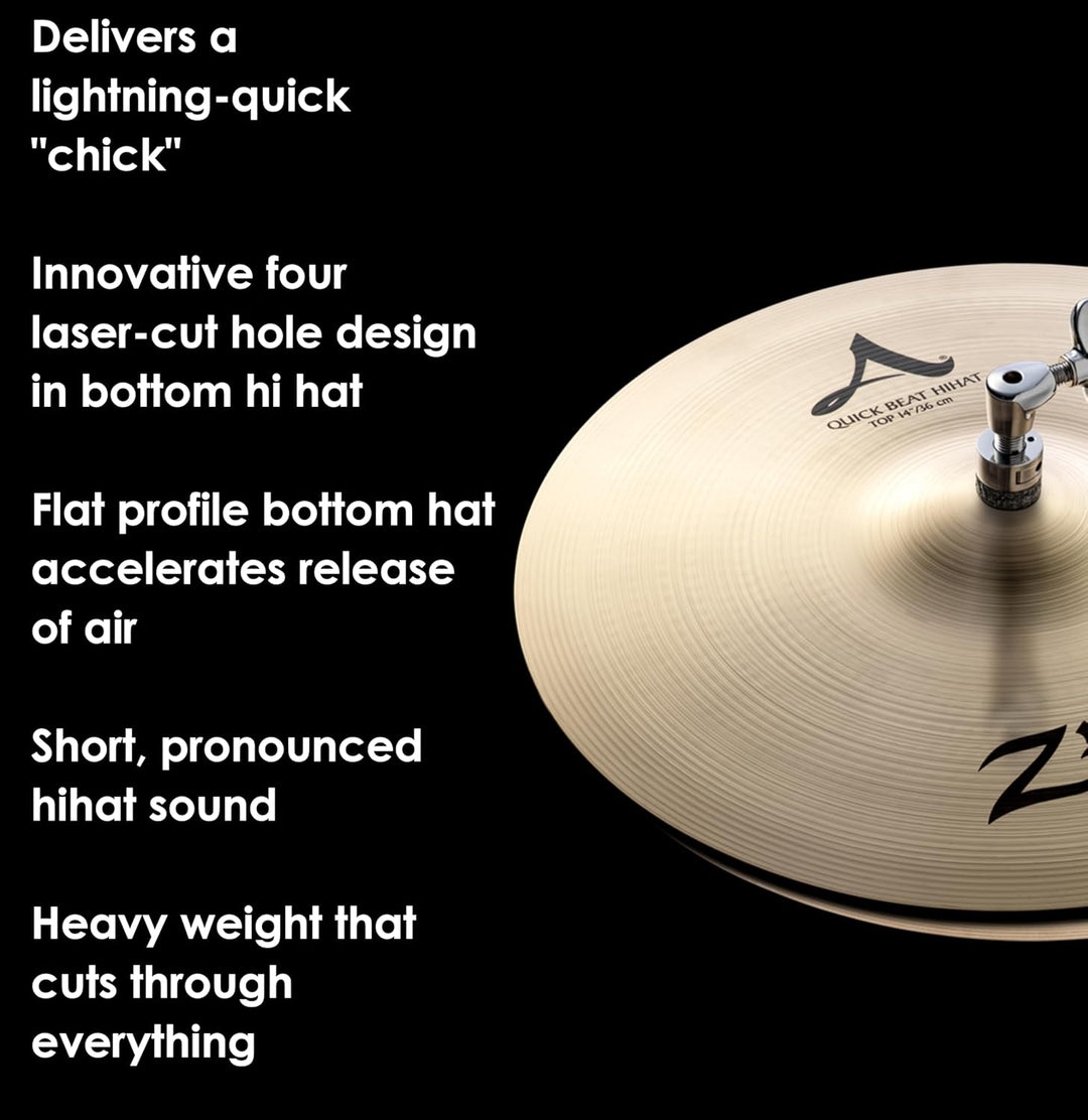 Zildjian A Zildjian Series - 14" Quick Beat Hi-Hat Cymbals - Pair 14 Zoll Quick Beat, 14 Zoll Quick