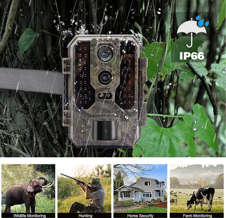 VisorTech Infrarot Wildkamera: 4K-Wildkamera mit Dual-Linse, IR-Nachtsicht, inkl. Akku-Solarpanel (m