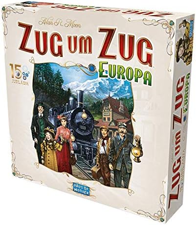 Days of Wonder | Zug um Zug – Europa 15. Jubiläum | Familienspiel | Brettspiel | 2-5 Spieler | Ab 8+
