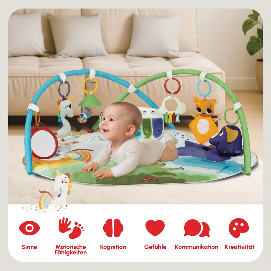 Tiny Love Developmental Gymini, Spielmatte Baby mit Musik, 0+ Monate, Spieldecke Baby, 20 Aktivitäte