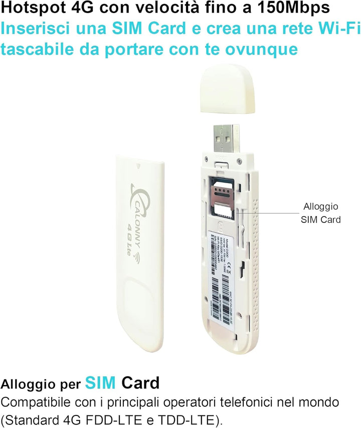 4G LTE USB WiFi Internet Key mit SIM Link Key cat4 150mbps Wreless Modem, Alternative für ADSL, APN-