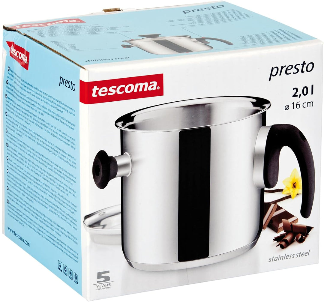 Tescoma doppelwandiger Simmertopf mit Deckel und Überdruckventil, induktionsgeeignet, Ø 16 cm, 2l