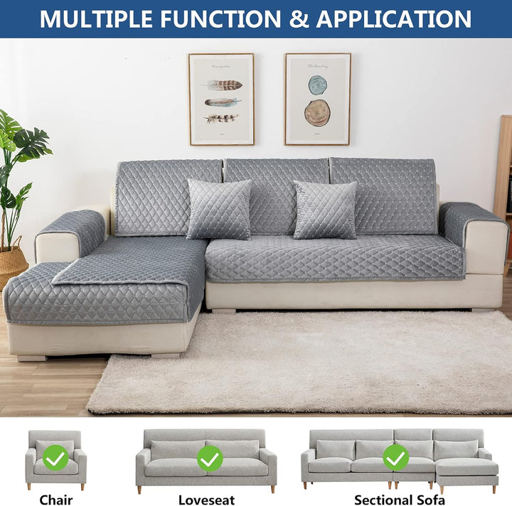 Eismodra Dekokissen,Sofabezug 3 Sitzer,Anti-Rutsch-Couch Überzug für L Form Sofaschoner Chaiselongue
