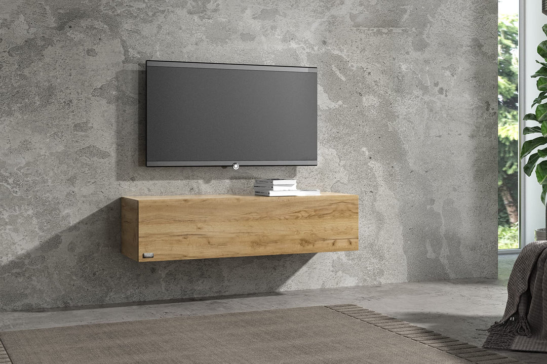 Wuun® TV Lowboard I 100cm-280cmI TV Board hängend Hängeschrank Wohnwand/Somero/Eiche 120 Eiche, 120