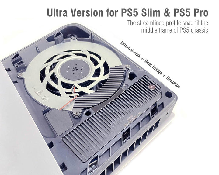 ElecGear PS5 Slim SSD Kühlkörper, Pro-Version der Heatpipe + 2x Aluminium Heatsink Kühler + Wärmebrü
