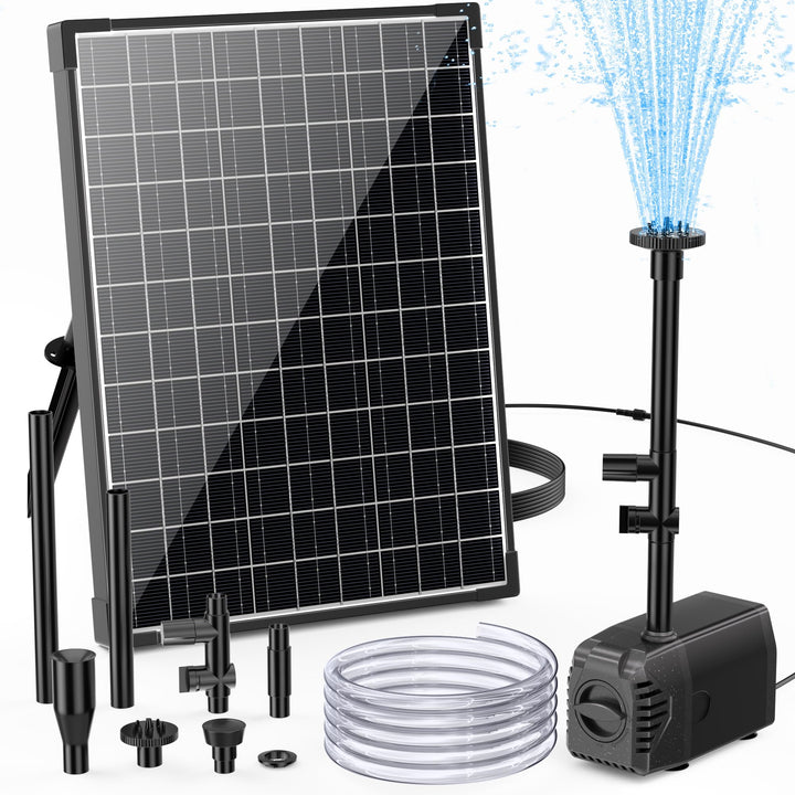 Biling 20W Solarbrunnen für Draussen mit 4 Düsen, 875L/H Solar Springbrunnen für Aussen Mittelgrosse