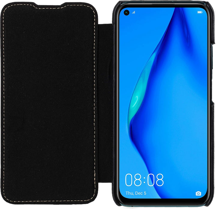 STILGUT Book Case kompatibel mit Huawei P40 lite Hülle aus Leder zum Klappen, Klapphülle, Handyhülle