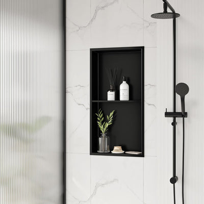 Neodrain Wandnische Dusche Edelstahl Duschnische Doppelregal Wandnische Schwarz Lagerung für Badezim